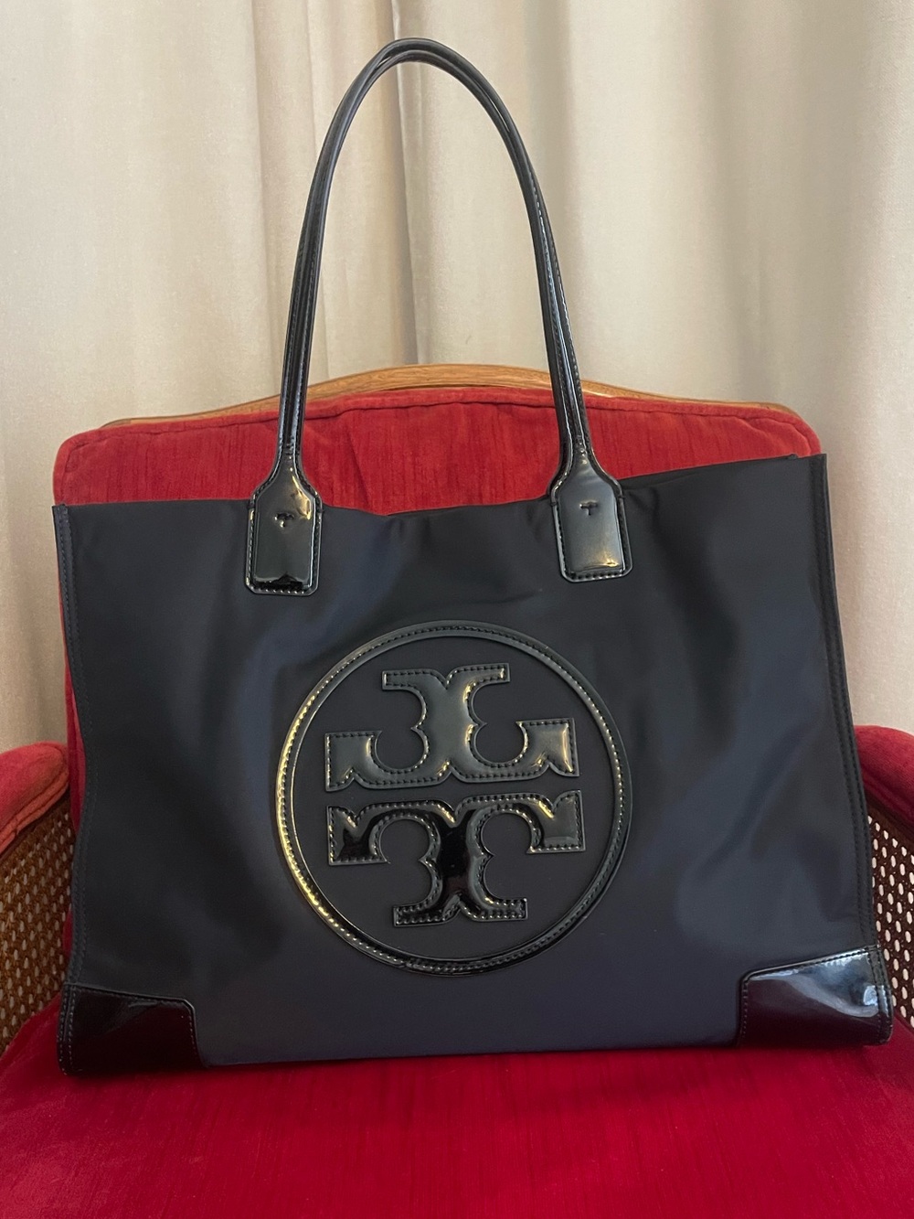 Tory Burch Black Tote with Raised Logo